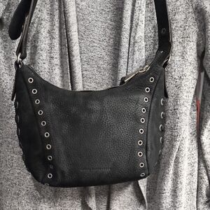 Aimee Kestenberg Black Crossbody Bag with Eyelet Detail Austin Vibes New